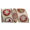 JAM Paper 2.5" X 10yd. Natural Wood Cuts Holiday Wired Ribbon 1 JAM Paper 2.5" X 10yd. Natural Wood Cuts Holiday Wired Ribbon -Holiday Glow D376962S 1