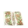 JAM Paper 2.5" X 20yd. Ivory Pinecone Holly Berries Linen Wired Ribbon -Holiday Glow D376980S 1