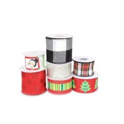 JAM Paper Merry & Bright Christmas Ribbon Value Pack