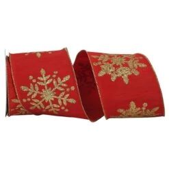 JAM Paper 4" X 10yd. Wired Snowflake Grand Ribbon