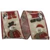 JAM Paper 2.5" X 10yd. Snowman Santa & Dog Linen Wired Ribbon 1 JAM Paper 2.5" X 10yd. Snowman Santa & Dog Linen Wired Ribbon -Holiday Glow D377055S 1