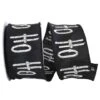 JAM Paper 2.5" X 10yd. Black & White Ho-Ho-Ho Embroidered Dupioni Wired Ribbon 1 JAM Paper 2.5" X 10yd. Black & White Ho-Ho-Ho Embroidered Dupioni Wired Ribbon -Holiday Glow D377062S 1