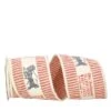 JAM Paper 4" X 5yd. Natural Vintage Ticking Wired Ribbon -Holiday Glow D377068S 1