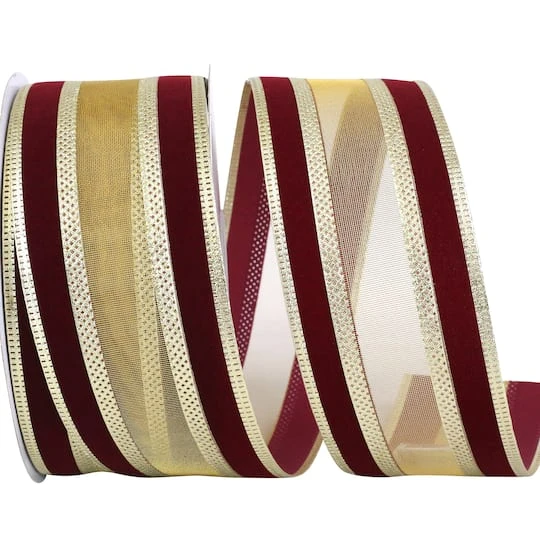 Reliant 2.5" X 25yd. Spirit 2 Wired Ribbon Burgundy 5 Reliant 2.5" X 25yd. Spirit 2 Wired Ribbon Burgundy - Image 3