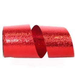 JAM Paper 2.5" X 25yd. Metallic Cracked Ice Ribbon Red -Holiday Glow D377806S 1 1