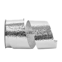 JAM Paper 1.875" X 25yd. Metallic Cracked Ice Ribbon Silver