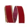 The Ribbon Roll 1.375" X 10yd. Velvet Wired Ribbon Burgundy/Gold 1 The Ribbon Roll 1.375" X 10yd. Velvet Wired Ribbon Burgundy/Gold -Holiday Glow D378096S 1