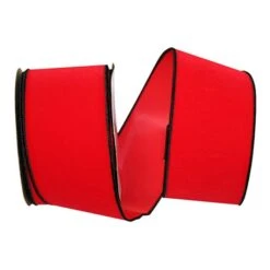 Reliant 2.5" X 10yd. Velvet Duro Domestic Wired Ribbon Hot Red/Black
