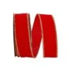 The Ribbon Roll 1.375" X 10yd. Velvet Wired Ribbon Hot Red/Gold 1 The Ribbon Roll 1.375" X 10yd. Velvet Wired Ribbon Hot Red/Gold -Holiday Glow D378111S 1