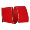 Reliant 2.5" X 10yd. Velvet Duro Domestic Wired Ribbon Hot Red/Gold 1 Reliant 2.5" X 10yd. Velvet Duro Domestic Wired Ribbon Hot Red/Gold -Holiday Glow D378114S 1