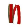 The Ribbon Roll 1.375" X 50yd. Velvet Wired Ribbon Hot Red/Lime -Holiday Glow D378118S 1