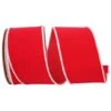Reliant 2.5" X 10yd. Velvet Duro Domestic Wired Ribbon Hot Red/White -Holiday Glow D378120S 1