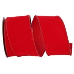 Reliant 2.5" X 10yd. Velvet Duro Domestic Wired Ribbon Red 7 Reliant 2.5" X 10yd. Velvet Duro Domestic Wired Ribbon Red -Holiday Glow D378123S 1 1