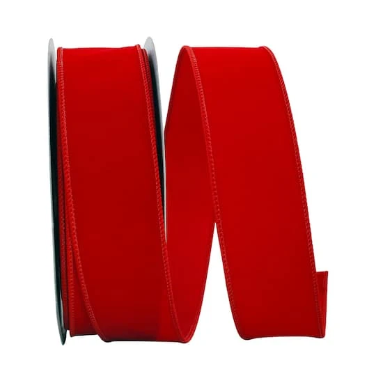 JAM Paper 2.5" X 50yd. Velvet Wired Value Ribbon Red 3 JAM Paper 2.5" X 50yd. Velvet Wired Value Ribbon Red