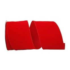 Reliant 6" X 50yd. Velvet Wired Value Ribbon Red -Holiday Glow D378319S 1 1