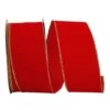 Reliant 4" X 10yd. Velvet Wired Ribbon Red With Gold Trim -Holiday Glow D378323S 1