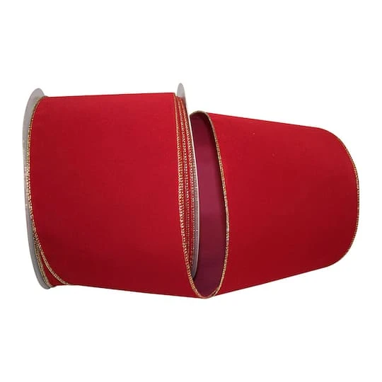 Reliant 6" X 50yd. Velvet Wired Value Ribbon Scarlet/Gold 3 Reliant 6" X 50yd. Velvet Wired Value Ribbon Scarlet/Gold