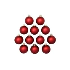 Whitehurst 12ct. 2.75" Matte Glass Ball Ornaments Red Matte -Holiday Glow D384940S 12