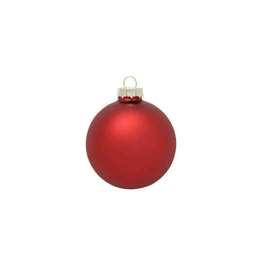 Whitehurst 8ct. 3.25" Matte Glass Ball Ornaments Red Matte 3 Whitehurst 8ct. 3.25" Matte Glass Ball Ornaments Red Matte
