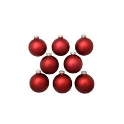 Whitehurst 8ct. 3.25" Matte Glass Ball Ornaments Red Matte 8 Whitehurst 8ct. 3.25" Matte Glass Ball Ornaments Red Matte -Holiday Glow D384941S 12