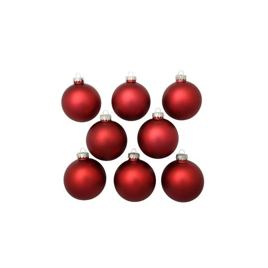 Whitehurst 8ct. 3.25" Matte Glass Ball Ornaments Red Matte 5 Whitehurst 8ct. 3.25" Matte Glass Ball Ornaments Red Matte - Image 3