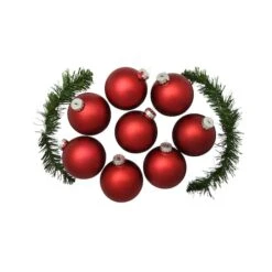 Whitehurst 8ct. 3.25" Matte Glass Ball Ornaments Red Matte 9 Whitehurst 8ct. 3.25" Matte Glass Ball Ornaments Red Matte -Holiday Glow D384941S 13