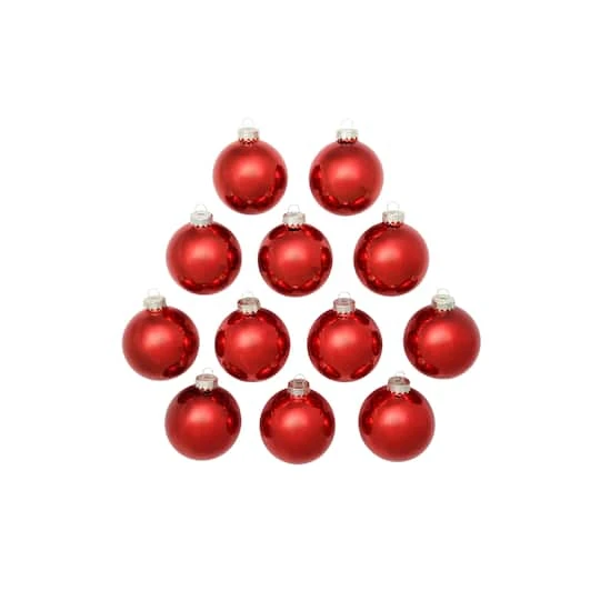 Whitehurst 12ct. 2.75" Shiny Glass Ball Ornaments Red Shiny 5 Whitehurst 12ct. 2.75" Shiny Glass Ball Ornaments Red Shiny - Image 3