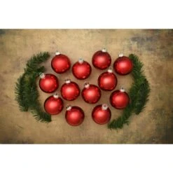 Whitehurst 12ct. 2.75" Shiny Glass Ball Ornaments Red Shiny 9 Whitehurst 12ct. 2.75" Shiny Glass Ball Ornaments Red Shiny -Holiday Glow D384946S 13
