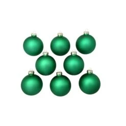 Whitehurst 8ct. 3.25" Matte Glass Ball Ornaments Green Matte 8 Whitehurst 8ct. 3.25" Matte Glass Ball Ornaments Green Matte -Holiday Glow D384954S 12