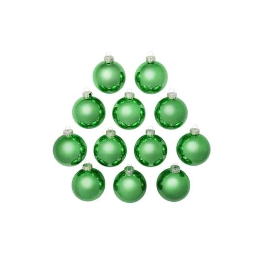 Whitehurst 12ct. 2.75" Shiny Glass Ball Ornaments Green Shiny 5 Whitehurst 12ct. 2.75" Shiny Glass Ball Ornaments Green Shiny - Image 3