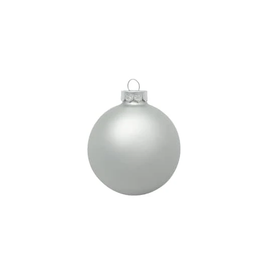 Whitehurst 12ct. 2.75" Matte Glass Ball Ornaments Silver Matte 3 Whitehurst 12ct. 2.75" Matte Glass Ball Ornaments Silver Matte