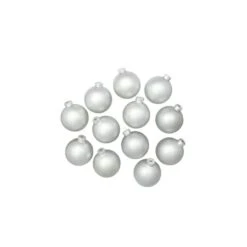 Whitehurst 12ct. 2.75" Matte Glass Ball Ornaments Silver Matte 8 Whitehurst 12ct. 2.75" Matte Glass Ball Ornaments Silver Matte -Holiday Glow D384969S 12
