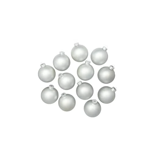 Whitehurst 12ct. 2.75" Matte Glass Ball Ornaments Silver Matte 5 Whitehurst 12ct. 2.75" Matte Glass Ball Ornaments Silver Matte - Image 3