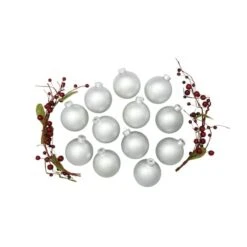 Whitehurst 12ct. 2.75" Matte Glass Ball Ornaments Silver Matte 9 Whitehurst 12ct. 2.75" Matte Glass Ball Ornaments Silver Matte -Holiday Glow D384969S 13