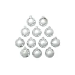 Whitehurst 12ct. 2.75" Shiny Glass Ball Ornaments Silver Shiny -Holiday Glow D384976S 12
