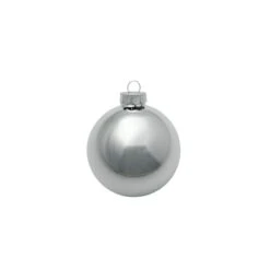 Whitehurst 8ct. 3.25" Shiny Glass Ball Ornaments Silver Shiny
