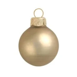 Whitehurst 40ct. 1.5" Matte Glass Christmas Ornaments Gold -Holiday Glow D384979S 1 1