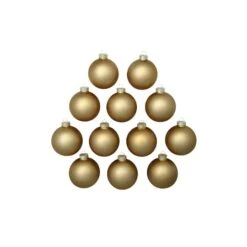 Whitehurst 12ct. 2.75" Matte Glass Ball Ornaments Gold Matte -Holiday Glow D384982S 12