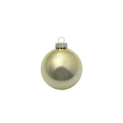 Whitehurst 8ct. 3.25" Shiny Glass Ball Ornaments Gold Shiny -Holiday Glow D384990S 11 1