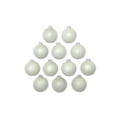 Whitehurst 12ct. 2.75" Pearl Glass Ball Ornaments White Polar Pearl -Holiday Glow D384998S 12