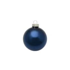 Whitehurst 12ct. 2.75" Shiny Glass Ball Ornaments Midnight Blue Shiny