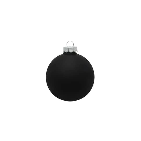Whitehurst 8ct. 3.25" Matte Glass Ball Ornaments Black Matte 4 Whitehurst 8ct. 3.25" Matte Glass Ball Ornaments Black Matte - Image 2