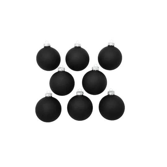 Whitehurst 8ct. 3.25" Matte Glass Ball Ornaments Black Matte 5 Whitehurst 8ct. 3.25" Matte Glass Ball Ornaments Black Matte - Image 3