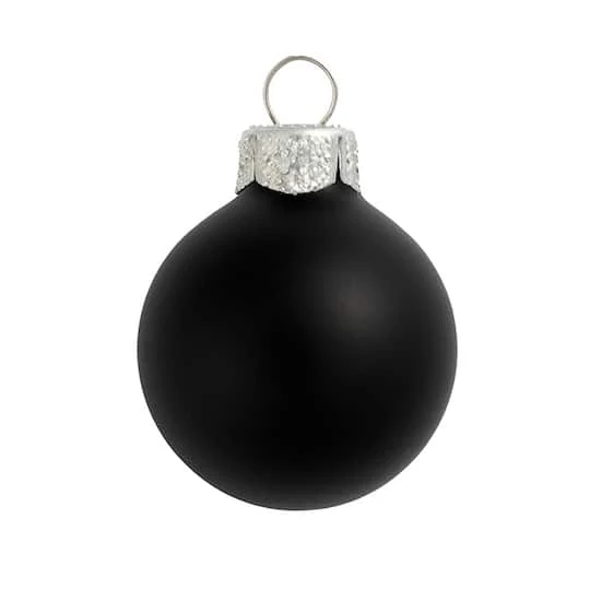Whitehurst 6ct. 4" Matte Glass Ball Ornaments Black Matte 4 Whitehurst 6ct. 4" Matte Glass Ball Ornaments Black Matte - Image 2