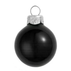 Whitehurst 40ct. 1.5" Shiny Glass Christmas Ornaments Black