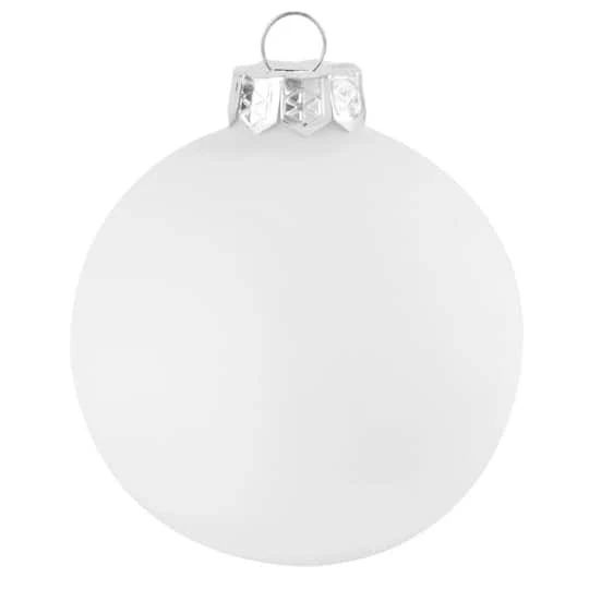 Whitehurst 28ct. 2" Matte Glass Ball Ornaments Snow White 4 Whitehurst 28ct. 2" Matte Glass Ball Ornaments Snow White - Image 2