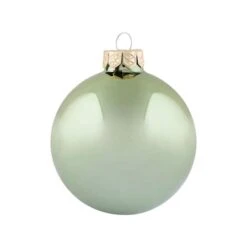 Holiday Glow 8 Whitehurst 6ct. 4" Shiny Glass Ball Ornaments Lime Shiny