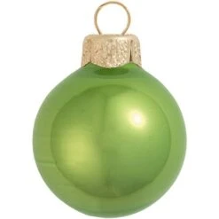 Whitehurst 40ct. 1.5" Pearl Glass Christmas Ornaments Lime