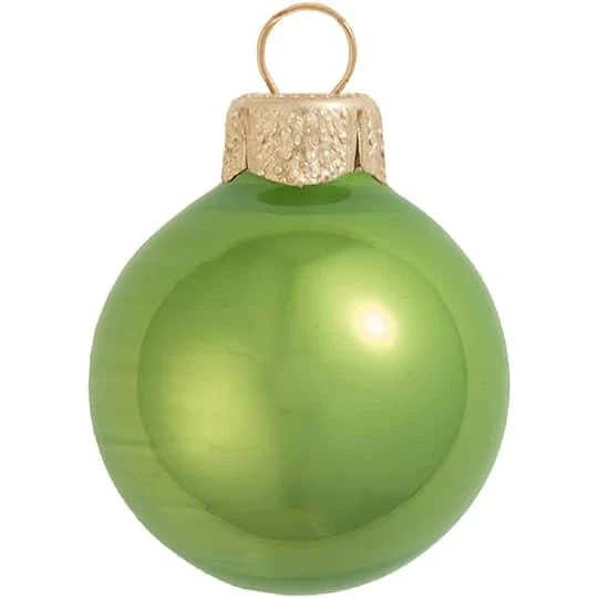 Whitehurst 8ct. 3.25" Pearl Glass Ornaments Lime Pearl 4 Whitehurst 8ct. 3.25" Pearl Glass Ornaments Lime Pearl - Image 2