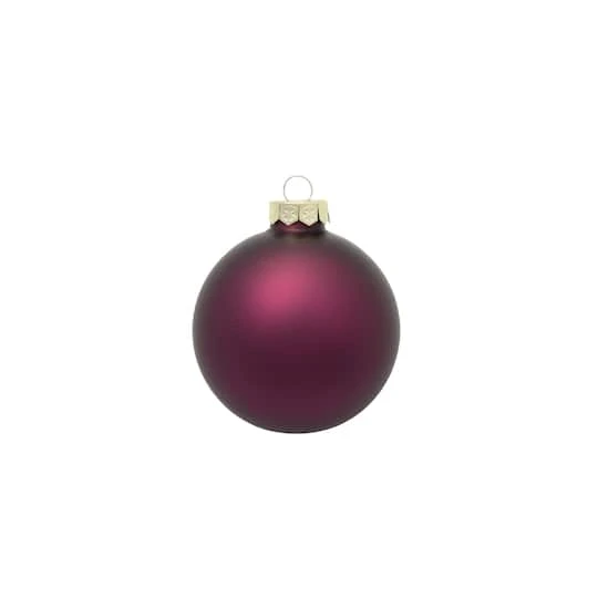 Whitehurst 12ct. 2.75" Matte Glass Ball Ornaments Purple Matte 4 Whitehurst 12ct. 2.75" Matte Glass Ball Ornaments Purple Matte - Image 2